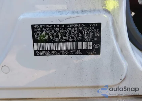 2014 Lexus Is 250 from USA, damaged, VIN JTHBF1D26E5042657